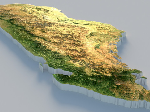 Madagascar Madagasikara Terrain Map 3D Model