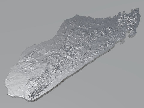 Madagascar Madagasikara Terrain Map 3D Model