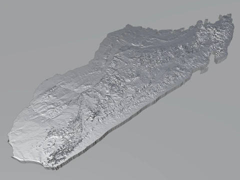 Madagascar Madagasikara Terrain Map 3D Model