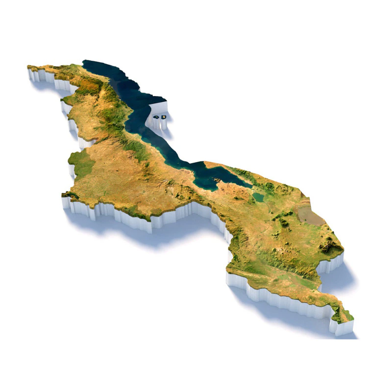 Malawi Terrain Map 3D Model .c4d .max .obj .3ds .fbx .stl .blend 