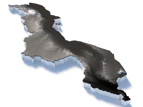 Malawi Terrain Map 3D Model