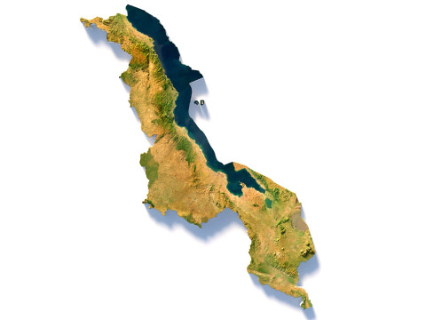 Malawi Terrain Map 3D Модель