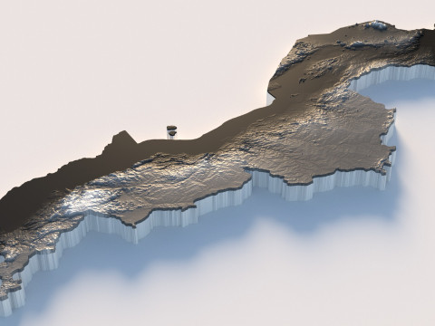 Malawi Terrain Map 3D Модель