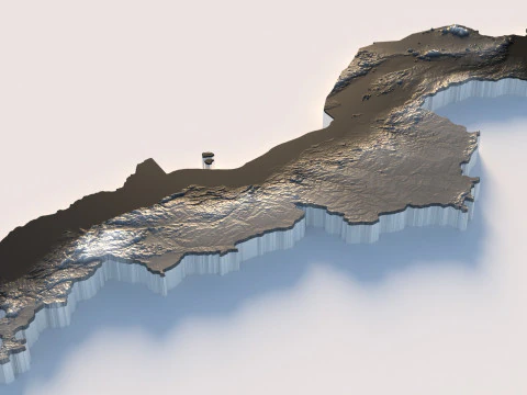 Malawi Terrain Map 3D Model