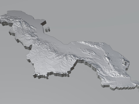 Malawi Terrain Map 3D Модель
