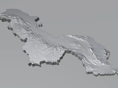 Malawi Terrain Map 3D Model