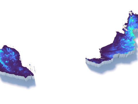 Malaysia Terrain Map 3D Модель