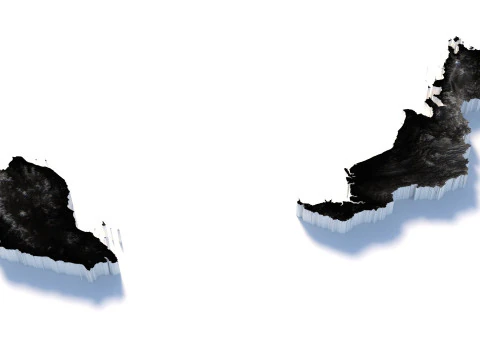 Mapa de terreno da Mal&aacute;sia Modelo 3D