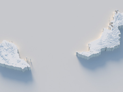 Malaysia Terrain Map 3D Модель