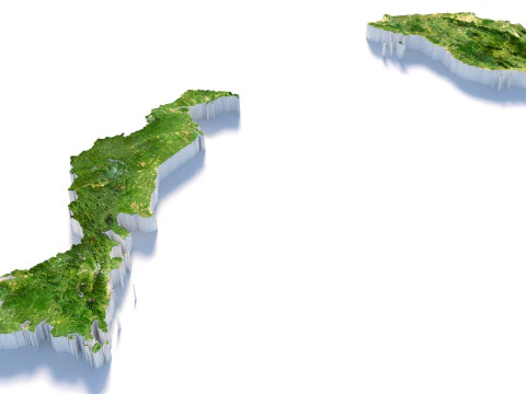 Mapa de terreno da Mal&aacute;sia Modelo 3D