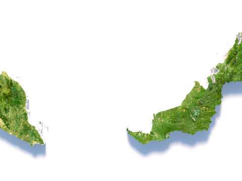 Malaysia Terrain Map 3D Модель