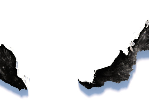 Malaysia Terrain Map 3D Модель