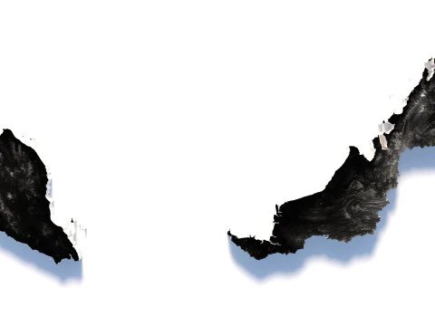 Mapa de terreno da Mal&aacute;sia Modelo 3D