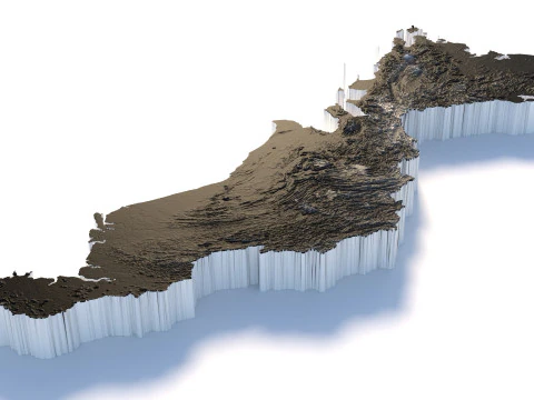 Mapa de terreno da Mal&aacute;sia Modelo 3D