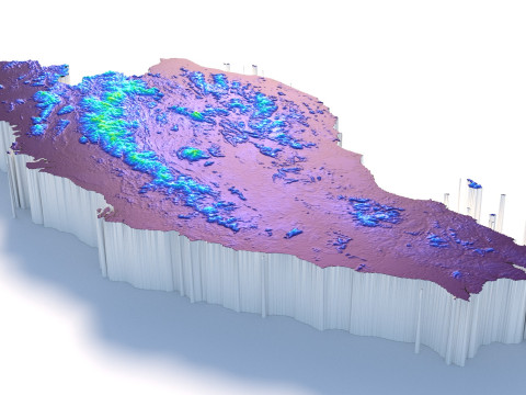 Malaysia Terrain Map 3D Модель