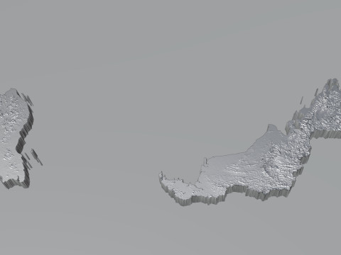 Malaysia Terrain Map 3D Модель