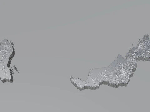 Mapa de terreno da Mal&aacute;sia Modelo 3D