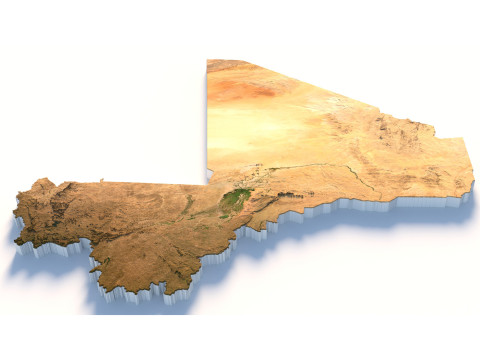 Mali Terrain Map 3D 模型