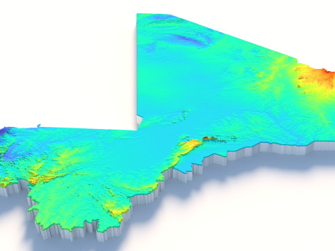 Mali Terrain Map 3D Model