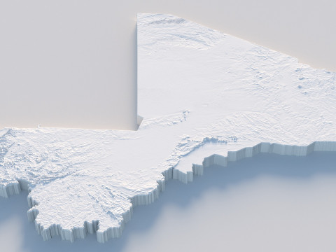 Mali Terrain Map 3D Model