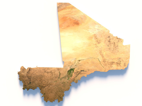 Mali Terrain Map 3D Model