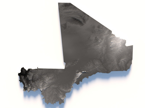 Mali Terrain Map 3D Model
