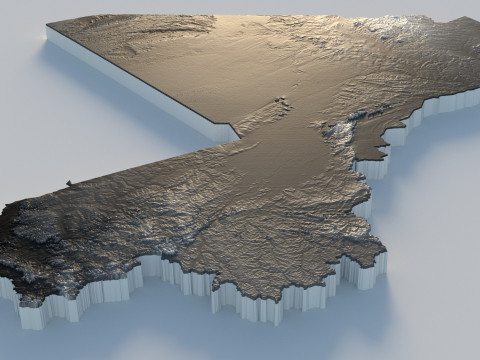 Mali Terrain Map 3D Model