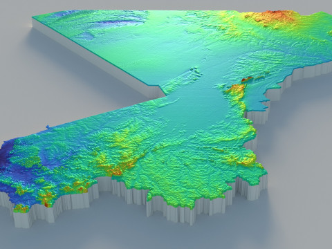 Mali Terrain Map 3D Model