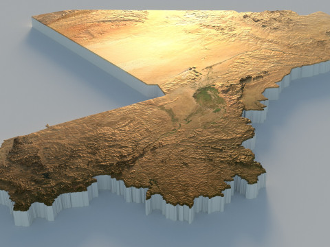 Mali Terrain Map 3D Model