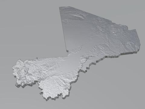 Mali Terrain Map 3D Model