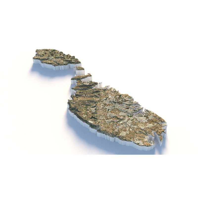 Malta Terrain Map 3D Model .c4d .max .obj .3ds .fbx .stl .blend 