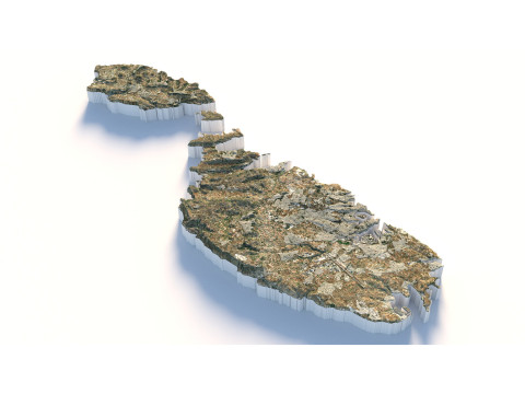Malta Terrain Map 3D Model