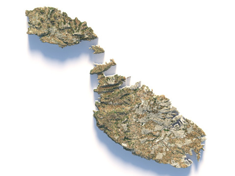 Malta Terrain Map 3Dモデル