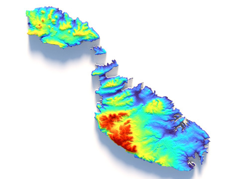 Malta Terrain Map 3Dモデル