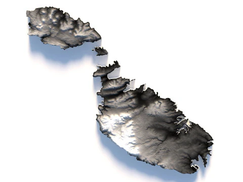 Malta Terrain Map 3D Model