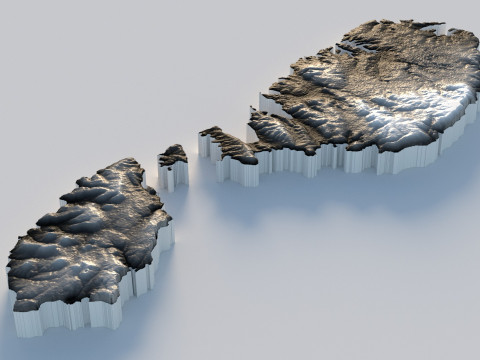 Malta Terrain Map 3Dモデル