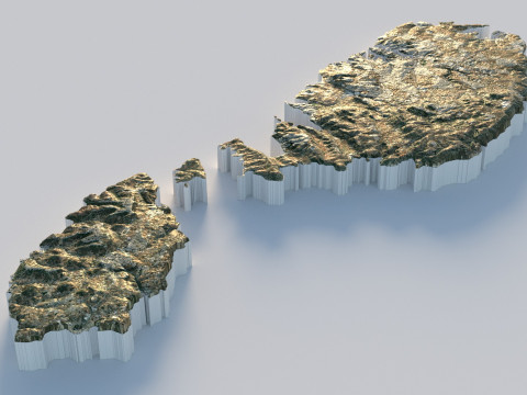 Malta Terrain Map 3Dモデル