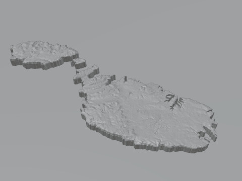 Malta Terrain Map 3Dモデル