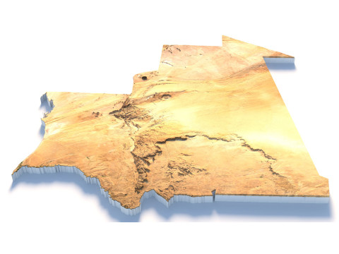 Mauritania Terrain Map 3D Model