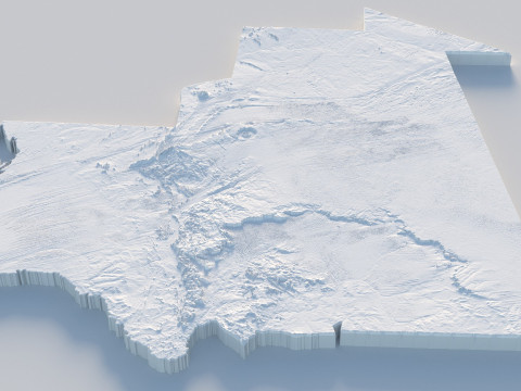 Mauritania Terrain Map 3D 모델
