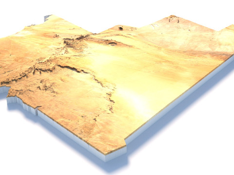 Mauritania Terrain Map 3D 모델
