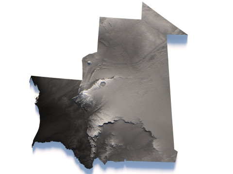 Mauritania Terrain Map 3D 모델