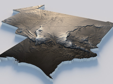 Mauritania Terrain Map 3D 모델