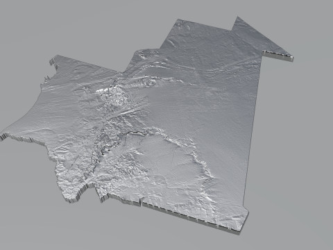Mauritania Terrain Map 3D 모델