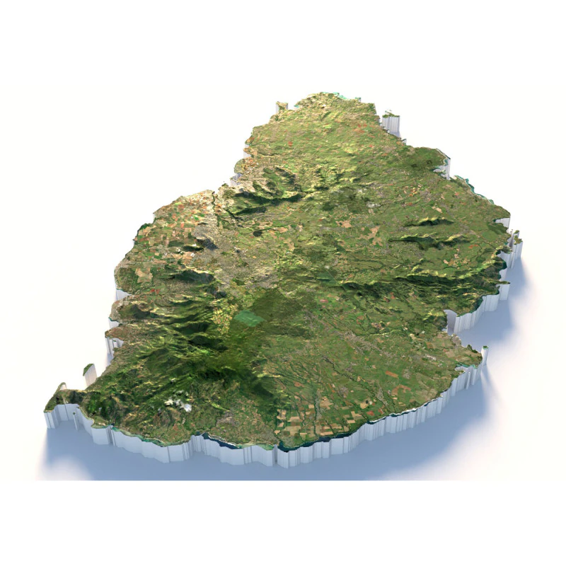 Mauritius Terrain Map 3D Model .c4d .max .obj .3ds .fbx .stl .blend 