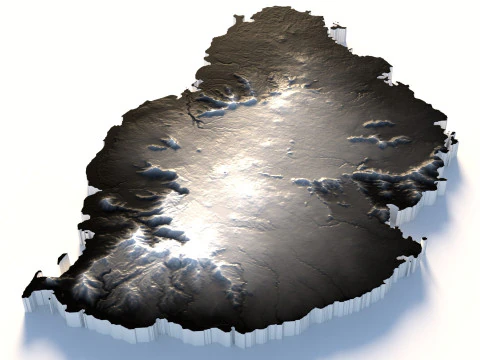 Mauritius Terrain Map 3D Model