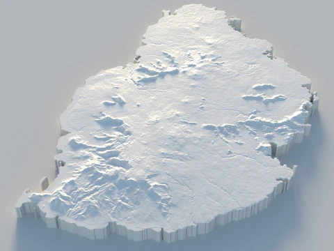 Mauritius Terrain Map 3D Model