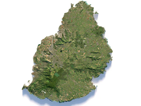 Mauritius Terrain Map 3D Model