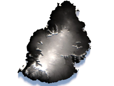 Mauritius Terrain Map 3D Model