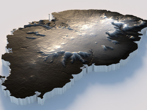 Mauritius Terrain Map Modelo 3D
